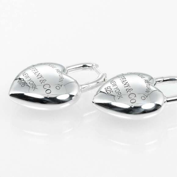 TIFFANY Silver Heart Earrings - Picture 6 of 7